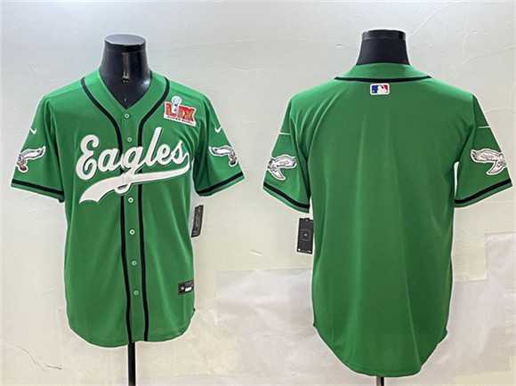 Men's Philadelphia Eagles Blank Green 2025 Super Bowl LIX Patch Stitched Baseball Jersey,We sell and wholesale Men's Philadelphia Eagles Blank Green 2025 Super Bowl LIX Patch Stitched Baseball Jersey on line form chian!